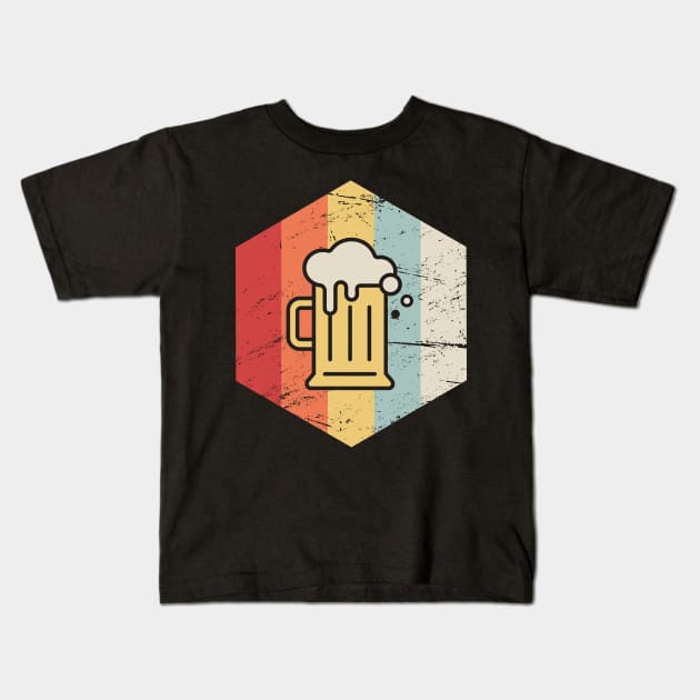 Vintage Retro 70s Beer Icon Kids T-Shirt by MeatMan